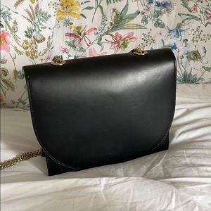 Zara black bag with gold color chain